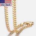 Trendsmax Men's Cuban Link Chain Necklace Gold Color Chain Necklace Gift For Men Hiphop Wholesale