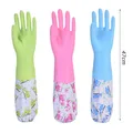 Household Gloves Latex Free Cleaning Gloves Extra Long Cuff 47cm and Vinyl Textured Grip 1 Pair