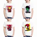 Marvel Avengers Kids T-Shirt Disney Super Hero Iron Man Hulk Kawaii Letter Print Tshirts Children