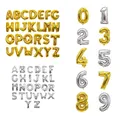 Gold&Silver Letter Number Foil balloons 1pc 16inch Alphabet Digital Inflatable Balloons Wedding