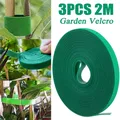 1/3Pcs 2M Green Garden Twine Plant Ties Nylon Plants Bandage Fastener Tape Hook Loop Bamboo Cane