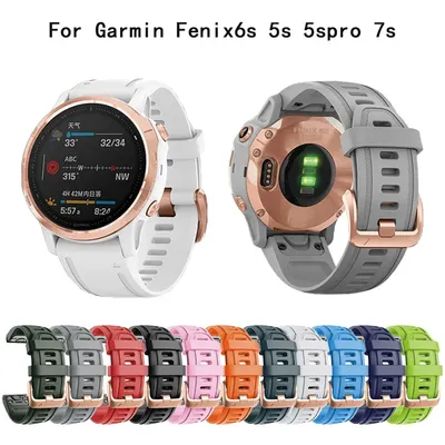 20mm Watch Band Strap for Garmin Fenix 6S 6S Pro 5S Silicone Watchbands Bands Replacement for Garmin Fenix7s Smart Watches Band