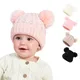 Autumn Winter Baby Hat for Girls Beanie Bonnet Kids Cute Pompoms Knit Hats Solid Newborn Accessories
