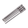 4 Pcs Slotted Screwdriver Bit 100mm 3mm-6mm Magnetic Flat Head 1/4'' Hex Shank Screw Driver For Hand