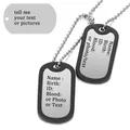 Personalized Stainless Steel Dog Military Army Tags Customized Laser Engraved Name Character Photo