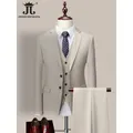 14 Color M-6XL ( Jacket + Vest+Pants ) High-end Brand Formal Business Mens Suit Three-piece Groom