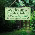 Durable 1 Set Garden Wooden Sign Decorative Letter Printed Wood Welcome To My Garden Sign Plaques