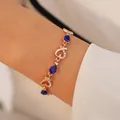 SUMENG New 5 Colors Beautiful Colorful Austrian Crystal Heart Chain Bracelet For Women Fashion