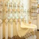 Embroidered Floral Patterned Hollow Sheer Voile Curtain for Bedroom Luxury European Lace Bottom