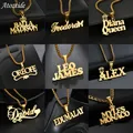 Customized Names Pendant Necklace Stainless Steel Personalized Jewelry Cuban Thick Chain for Men