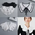 Removable Lace Doll Fake Collar Women Tie Ladies White Shawl Wrap Detachable Embroidered Lapel False