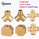 1/8 1/4 1/2 3/4 BSP Female Male Thread Tee/Cross/Square Type Reducing Copper Butt joint Adapter