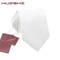 Wholesale Suit White Necktie Men Waterproof Polyester Material Wedding Gift Tie Male Solid Color