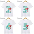 Disney Princess Mermaid Graphic Girls Clothes Kids T shirt Age 1 2 3 4 5 6 7 8 9 Years Birthday