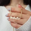 Personalized Name Necklace Custom Pendant Stainless Stee Gold 5mm Cuban Chain Necklaces for Women