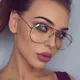 2023 Fashion Polit Glass Frame Women Retro Clear Lens Optical Glasses Brand Designer Black Frame