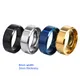 6 8mm Matt Stainless Steel Simple Design Plain Titanium Rings Gold Tone Silver Plated Black Blue