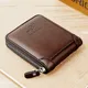 Leather Men’s Wallet Luxury Mens Purse Male Zipper Card Holders with Coin Pocket Rfid Wallets Gifts