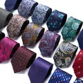 Brand 100% Silk New Men's Tie 7.5cm Blue Necktie Green & Orange Silk Gravatas For Men Paisley Floral