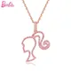 Classic Barbie Head Pattern Hollow Necklace Women's Jewelry 925 Sterling Silver Clothes Matching