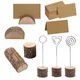 10pcs Party Table Number Name Sign Natural Wooden Place Card Holders Stand Card Photo Clip Holder