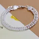 Noble 925 Sterling silver Bracelets 10MM chain fashion for Men Women Silver Jewelry High quality