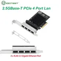 IOCREST 2.5 Gigabit Quad Port PCIe RJ45 Lan 10/100/1000/ 2500Mbps Realtek 8125b Chip 4 Port Server