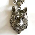 Creative Tibetan Silver Norse Viking Wolf Head Pendants for Necklace Jewelry Designer Charms DIY