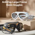 Adjustable Swimming Goggles Adults Big Frame With Earplugs Swim Glasses Men Women Professional HD