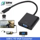 Type C to Female VGA Adapter Cable USBC USB 3.1 to VGA Adapter for Macbook 12 inch Chromebook Pixel