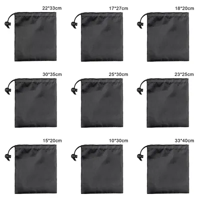 Nylon/EVA Drawstring Bag Storage Pouch Mini Gadgets Organizer Black Bags Cover for Clothes Shoes