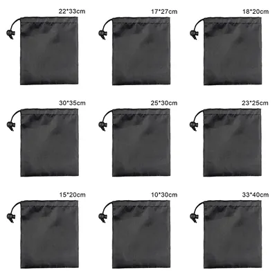 Nylon/EVA Drawstring Bag Storage Pouch Mini Gadgets Organizer Black Bags Cover for Clothes Shoes