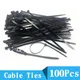 Self-locking Plastic Nylon Tie 100 PCS Black 5X300cable Tie Fastening Ring 3X200 Cable Tie Zip Wraps