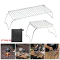 Folding Campfire Grill Portable Stainless Steel Camping Grill Grate Gas Stove Stand Multifunctional