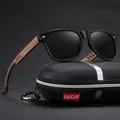 BARCUR Black Walnut Sunglasses for Men Wood Sun Glasses Man Eyeglasses Polarizing Glasses UVA&B