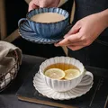 220ML Coffee Mug Cup Ceramic English Afternoon Tea Cup and Saucer One Set Porcelain Cup Breakfast