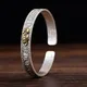 Antique Silver Plated Feng Shui Pixiu Open Bangle Bracelet for Men Women Unisex Wristband Pixiu