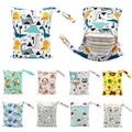 20*25cm Baby Diaper Bag Cartoon Print Wet Dry Nappy Zipper Handbag Stroller Carry Pack Travel