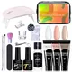 LILYCUTE 15ml Extension Gel Nail Set With 6W LED Lamp Dryer Nail Art Quick Extension Manicure Set