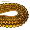 Wholesale Amber Crystal Loose Round Stone Beads for Jewelry Making DIY Bracelet Necklace Materials