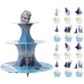 Disney 3 Tier Frozen Elsa Disney Princess Cake Stand Cupcake Stand Banner Bunch Pocket Bag Paper Bag