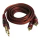 6.35mm Audio Line Cable 1.5m Stereo Jack Male to 2 RCA Male Cable for PC DVD TV VCR MP3 Speakers