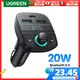 UGREEN Quick Charge 4.0 Car Charger for Phone FM Transmitter Bluetooth Car Kit Audio MP3 Player Fast