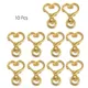 10pcs/Lot Gold Silver Color Love Heart Shape Hollow Key Chain Metal Alloy Key Ring DIY Accessories