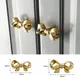 Brass Bow Tie Handle European Style French Cabinet Wardrobe Door Drawer Knobs Handmade Gold