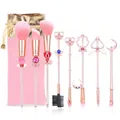 8 Pcs Kawaii Makeup Brush Set with Cute Pink Pouch Cardcaptor Sakura Cosmetic Makeup Tool Sets &