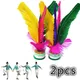 2pcs China kick shuttlecock Fitness Entertainment Footbal Foot Kick Fancy Goose Feather Shuttlecock