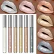 QIBEST Glitter Diamond Liquid Lipstick Waterproof Long Lasting Pearl Shiny Lip Gloss Metal Charming