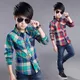 New 2024 Spring Cotton Kids Clothes Fashion Casual Handsome Shirt for Children blouses Boys Plaid