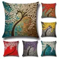 Multi Color Floral Printed Cushion Flower On The Wall Pillow Pink Red Decorative Pillowcase for Home